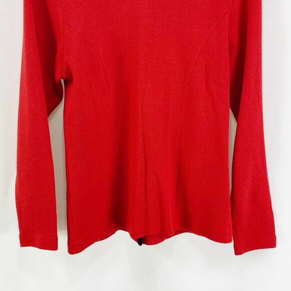 LIZ CLAIBORNE Red Wool Blend Gold Button Cardigan Sweater - Picture 5 of 8